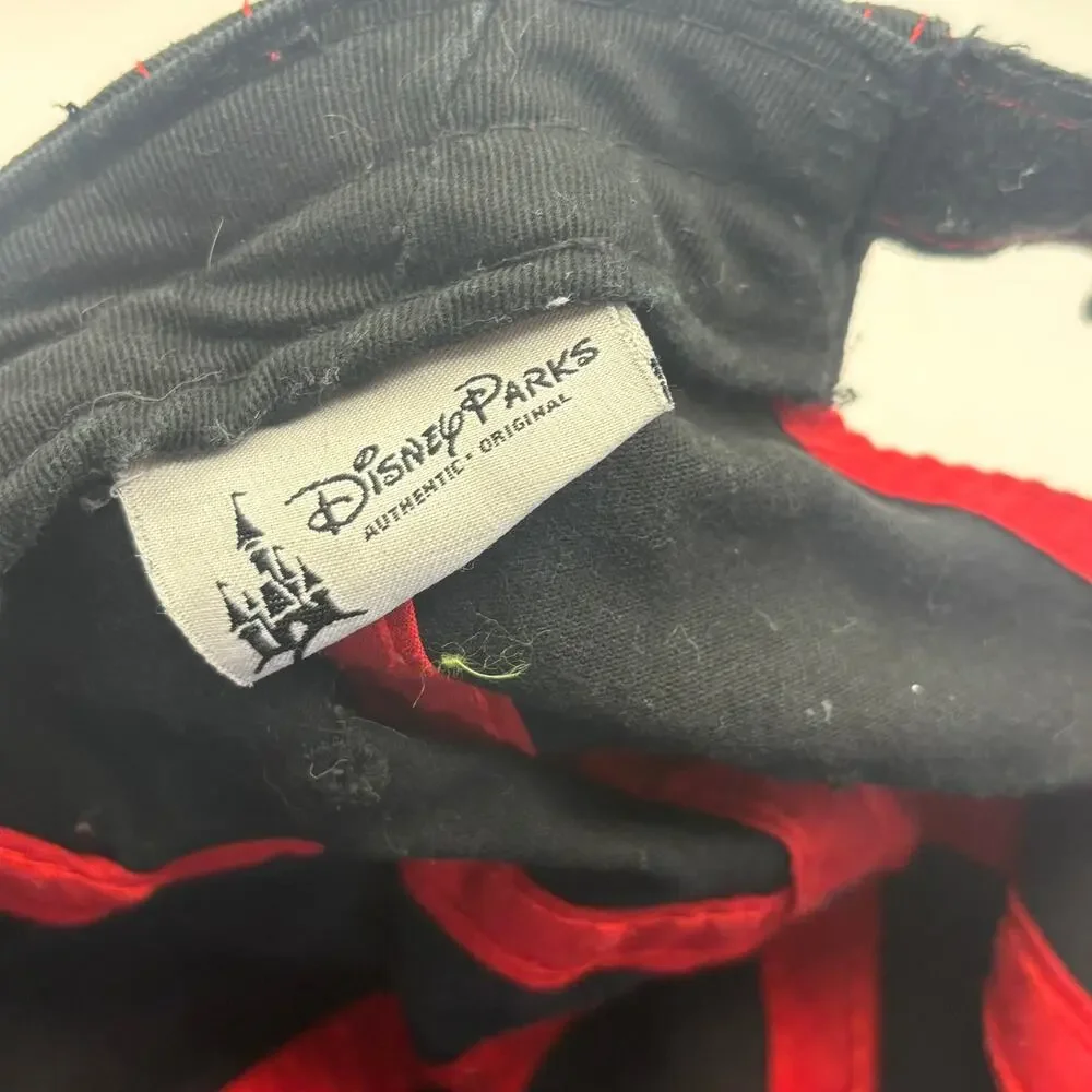 Disney Parks Mickey Mouse Youth Hat Distressed Black Red Embroidered Cap